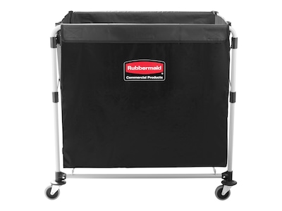 Rubbermaid Commercial Products Executive Series Waste Management Waste Cart, Black Vinyl/Metal (1881