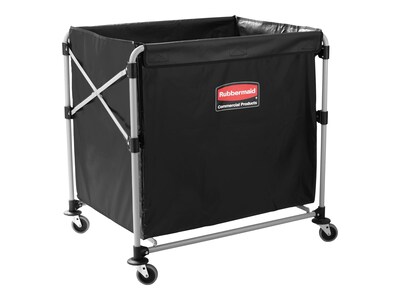 Rubbermaid Commercial Products Executive Series Waste Management Waste Cart, Black Vinyl/Metal (1881750)