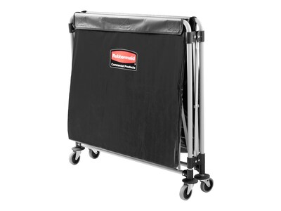 Rubbermaid Commercial Products Executive Series Waste Management Waste Cart, Black Vinyl/Metal (1881750)