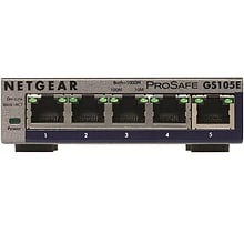 NETGEAR 5-Port Gigabit Ethernet Plus Switch (GS105Ev2) - Desktop, and ProSAFE Limited Lifetime Prote