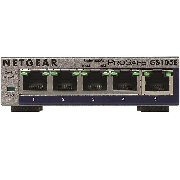 Netgear ProSafe 5-Port Gigabit Ethernet Smart Switch, Gray (GS105E