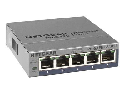  NETGEAR 5-Port Gigabit Ethernet Unmanaged Switch (GS105NA) -  Desktop or Wall Mount, and Limited Lifetime Protection Gray : Electronics