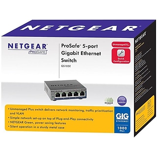 NETGEAR 8 Port Gigabit Network Switch (GS108) - Ethernet Switch - Ethernet  Splitter - Plug-and-Play - Silent Operation - Desktop or Wall Mount