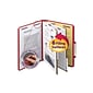 Smead Classification Folders with SafeSHIELD Fasteners, 2" Expansion, Letter Size, 2 Dividers, Bright Red, 10/Box (14031)