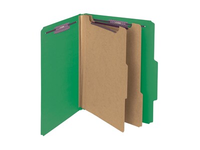 Smead Pressboard Classification Folders with SafeSHIELD Fasteners, 2 Expansion, Letter Size, 2 Divi