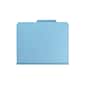 Smead Pressboard Classification Folders with SafeSHIELD Fasteners, 2" Expansion, Letter Size, 1 Divider, Blue, 10/Box (13730)