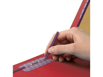 Smead Classification Folders with SafeSHIELD Fasteners, 2" Expansion, Letter Size, 1 Divider, Bright Red, 10/Box (13731)