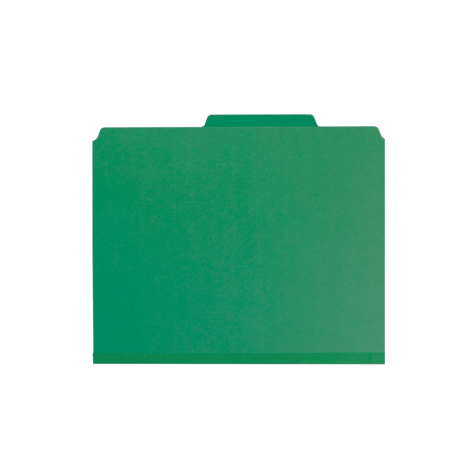 Smead Pressboard Classification Folders with SafeSHIELD Fasteners, 2 Expansion, Letter Size, 1 Divider, Green, 10/Box (13733)
