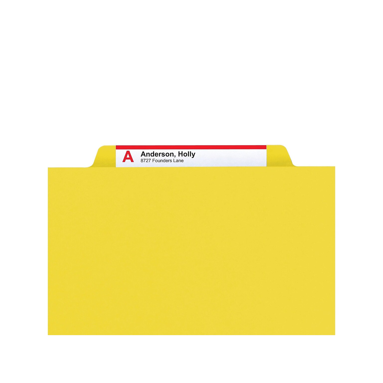 Smead Pressboard Classification Folders with SafeSHIELD Fasteners, 2 Expansion, Letter Size, 1 Divider, Yellow, 10/Box (13734)