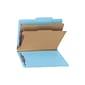 Smead Pressboard Classification Folders with SafeSHIELD Fasteners, 2" Expansion, Letter Size, 2 Dividers, Blue, 10/Box (14030)