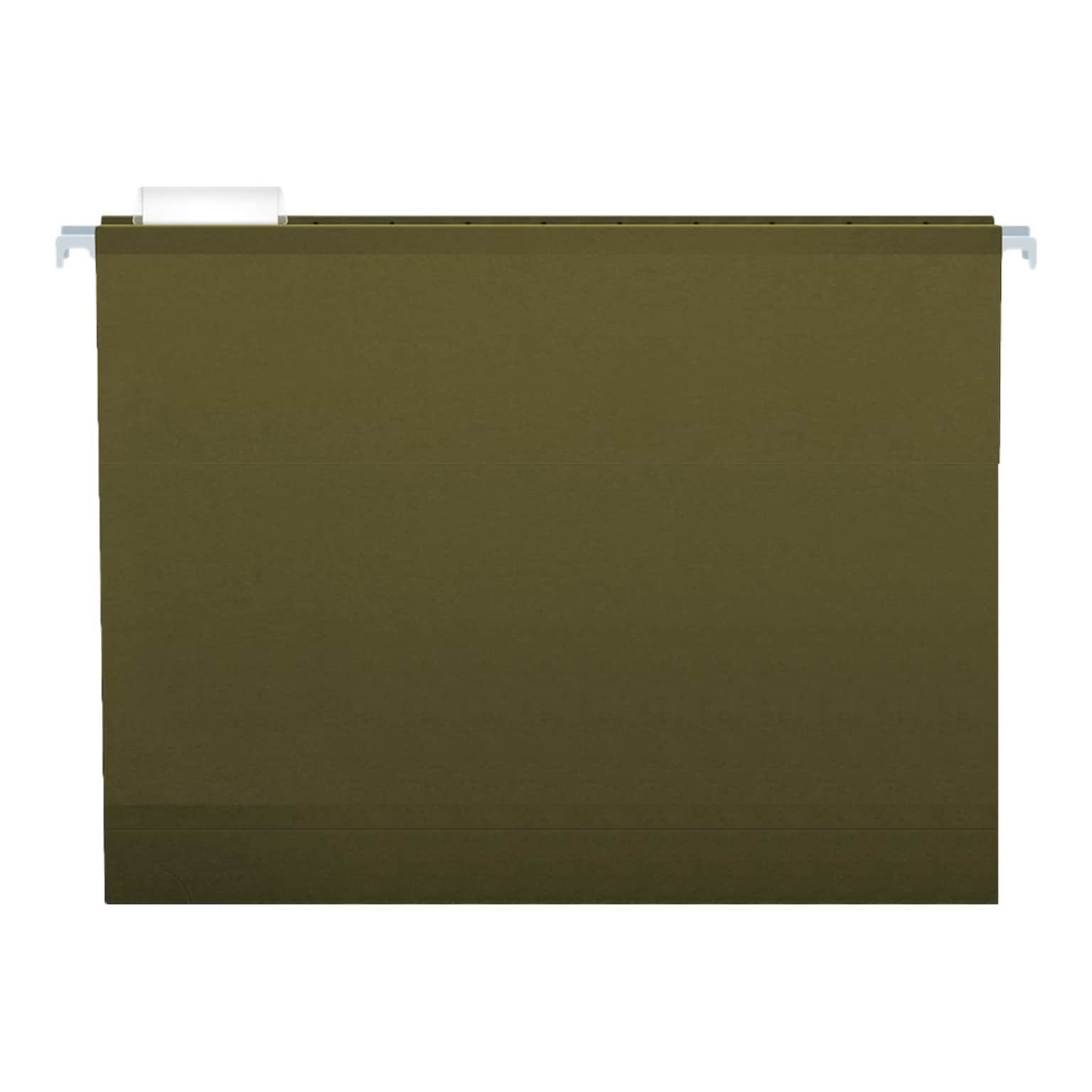 Pendaflex Reinforced Hanging File Folders, 5-Tab, 4 Expansion, Letter Size, Standard Green, 25/Box (PFX 04152x4)