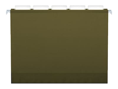 Pendaflex Reinforced Hanging File Folders, 5-Tab, 4" Expansion, Letter Size, Standard Green, 25/Box (PFX 04152x4)