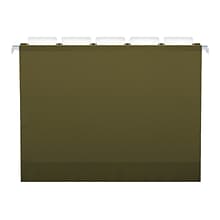 Pendaflex Reinforced Hanging File Folders, 5-Tab, 4 Expansion, Letter Size, Standard Green, 25/Box