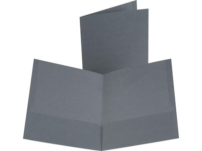 Oxford Linen 2-Pocket Presentation Folders, Gray, 25/Box (OXF 53405)