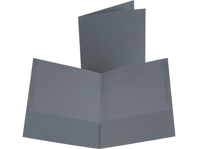 Oxford Linen 2-Pocket Presentation Folders, Gray, 25/Box (OXF 53405)