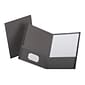 Oxford Linen 2-Pocket Presentation Folders, Gray, 25/Box (OXF 53405)