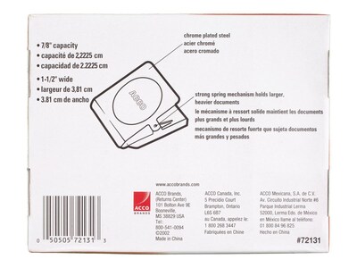 ACCO Magnetic Clip, Large, Silver Chrome (A7072133)