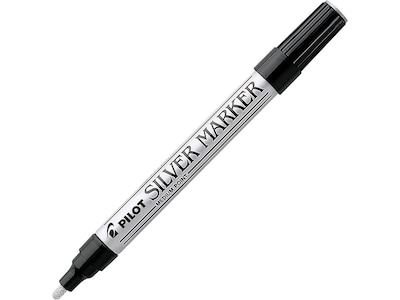 Pilot Creative Permanent Paint Marker, Medium Point, Silver Ink (41800)