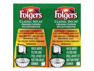 Folgers Ultra Roast Decaf Ground Coffee, Vacuum-Sealed Pack, Medium Roast, 42/Carton (PRO06927)