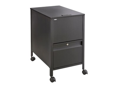 Safco Metal Mobile File Cart with Lockable Wheels, Black (5364BL)