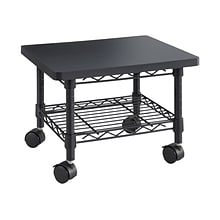 Safco Under-Desk Mixed Materials Mobile Printer Stand with Lockable Wheels, Black (5206BL)