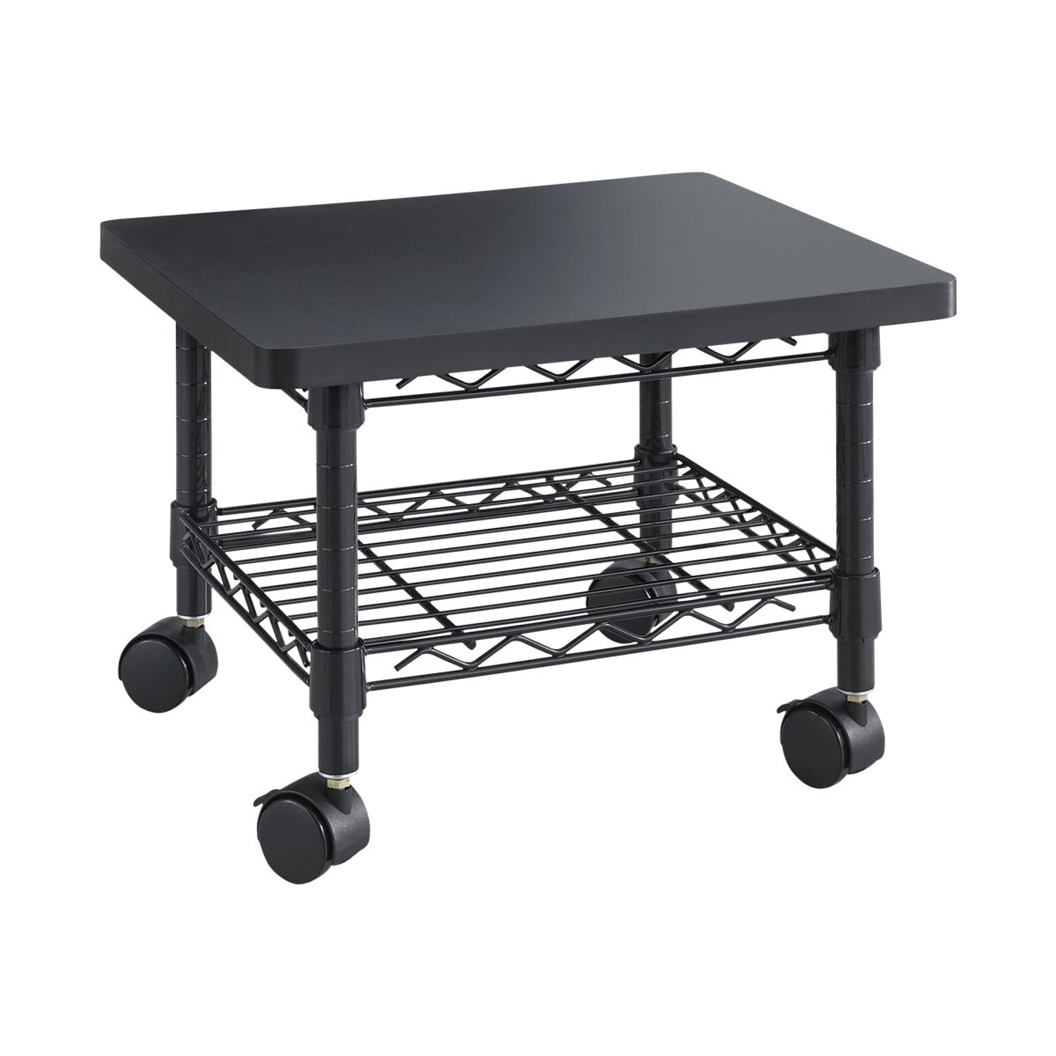 Safco Under-Desk Mixed Materials Mobile Printer Stand with Lockable Wheels, Black (5206BL)