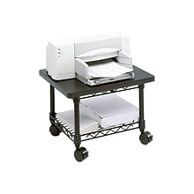 Safco Under-Desk Mixed Materials Mobile Printer Stand with Lockable Wheels, Black (5206BL)