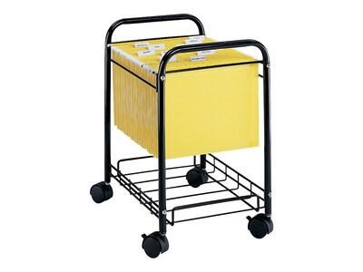 Safco Metal Mobile File Cart with Lockable Wheels, Black (5224BL)