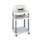 Safco Wave 3-Shelf Plastic/Poly Mobile Printer Stand with Lockable Wheels, Light Gray/Charcoal (1860GR)