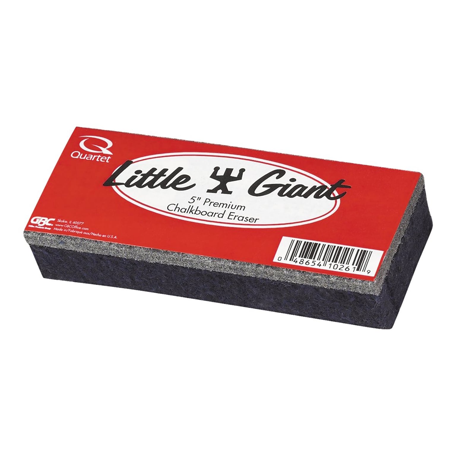 Quartet Little Giant Felt Chalkboard Eraser, 1H x 2W x 5D, Black (804526)