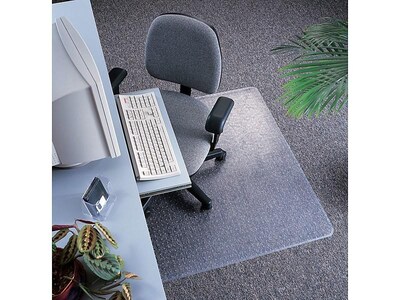 Deflect-O DuraMat Carpet Chair Mat with Lip, 46" x 60'', Low-Pile, Clear (CM13433F)