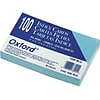Oxford 3 x 5 Index Cards, Blank, Blue, 100/Pack (OXF7320BLU)