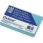 Oxford 3" x 5" Index Cards, Lined Blue, 100/Pack (OXF 7321 BLU)