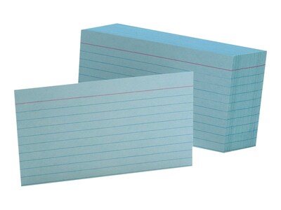 Oxford 3" x 5" Index Cards, Lined Blue, 100/Pack (OXF 7321 BLU)