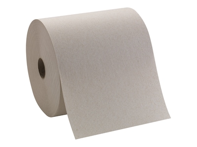 Pacific Blue Basic Recycled Hardwound Paper Towel, 1-Ply, Brown, 800'/Roll, 6 Rolls/Carton (26301)