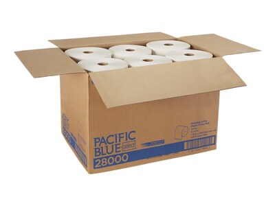 Pacific Blue Select Premium Hardwound Paper Towels, 2-ply, 350 ft./Roll, 12 Rolls/Carton (28000)