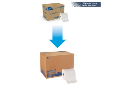 Pacific Blue Select Premium Hardwound Paper Towels, 2-ply, 350 ft./Roll, 12 Rolls/Carton (28000)