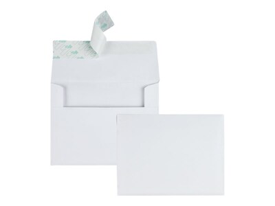 Quality Park Self Seal Invitation Envelopes, 5 3/4" x 4 3/8", White, 100/Box (QUA10740)