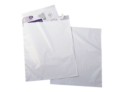 Staples Peel & Seal Poly Mailers, 12 x 15.5, White, 100/Box (QUA46199)