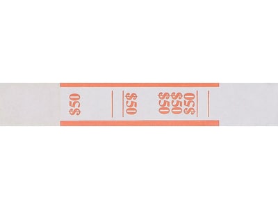 Pap-R Products Currency Straps, Orange/White, 1000/Pack (400050)