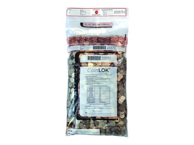 Control Papers CoinLOK Deposit Bags, Clear, 50/Pack (585100)