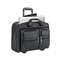 Solo New York Classic Laptop Rolling Briefcase, Black Leather (D957-4)