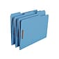 Smead Fastener File Folders, 2 Fasteners, Reinforced 1/3-Cut Tab, Letter Size, Blue, 50/Box (12040)