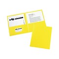 Avery 2-Pocket Presentation Folders, Yellow, 25/Box (47992)