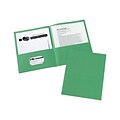 Avery 2-Pocket Presentation Folders, Green, 25/Box (47987)