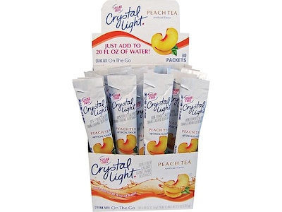 Crystal Light On The Go Peach Tea Powder, 0.09 Oz., 30/Box (00797)