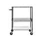 Alera 3-Shelf Wire Mobile Utility Cart with Lockable Wheels, Black (ALESW543018BA)