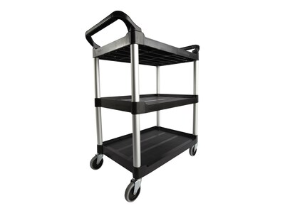 Rubbermaid 3-Shelf Plastic/Poly Mobile Utility Cart with Swivel