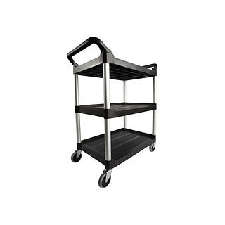 Rubbermaid 3-Shelf Plastic/Poly Mobile Utility Cart with Swivel