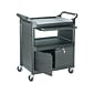 Rubbermaid 2-Shelf Plastic/Poly Mobile Utility Cart with Swivel Wheels, Black (FG345700BLA)